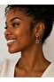 Letter-Stoned Steel Dangle Earrings for Women – Silver Color - 2