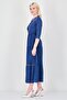 Women Washed Midi Dress, Blue - 3