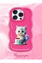 iPhone 16 Pro Max Compatible Case with Camera Protector Red Silicone Couple Phone Case Cat Pattern - 2