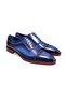 Light Blue Color Laceless Genuine Leather Leather Sole Men's Shoes