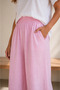 Wide Waist Elastic Summer Comfortable Women's Linen Trousers - 3