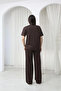 Women's Silvery Crew Neck Short Sleeve Loose-Fit Top and Bottom Set - 8