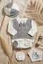 Baby Boy 5-Piece Hospital Discharge Set - 100% Cotton Gray Striped Vest, Hat and Bow Tie Special - 4