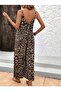 The Address of Comfortable Elegance Women's Rope Strap Round Neck Loose Single Jersey Long Jumpsuit - 2
