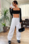 Women's Black Long Sleeve Chest and Back Low-Cut Crop Top Blouse - 7