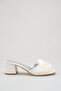 Lace Detailed Feathered Bridal Slippers White Thick Heeled Wedding Engagement and Dowry Slippers - 5