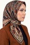 Women's Beige Ethnic Floral and Shawl Motif Organic Cotton Soft Scarf