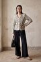 سترة MY FASHION مخططة بحزام من قماش البوبلين - 6