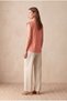 Women's Coral 100% Cotton Flared Regular Fit Crew Neck Short Sleeve Padded Look T-Shirt Winslet - 6