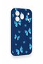 Honor 600 Pro Compatible Blue Butterfly Pattern Silicone Case - 3