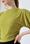 Women's Sandy Side Gathered Short Sleeve Blouse - 2