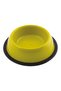 Silver Anti-Slip Round Plastic Pet Bowl XL Lime Green – 26cm Durable Non-Slip Feeding Bowl for Dogs & Cats – Stable Food & Water Dish - 5
