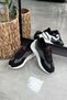 Lego detailed 100% genuine leather women's sports shoes black