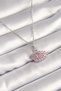 316L Steel Silver Color Chain Pink Zircon Stone Swan Model Women's Necklace