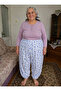 Battal Mesh Long and Short Double Layer Maternity Pajamas with Elastic Bottoms (Mixed Colors) - 4