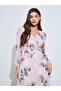 Pink Floral V Neck Wrap Maxi Dress - 3