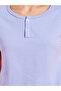 Purple Henley Neck Crop T-Shirt and Pyjama Set - 3