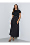 Black Pearl Detail A-Line Maxi Skirt