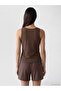 Brown U-Neck Women's Undershirt - 4