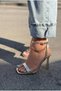 Velior Gold Shiny Leather Women's Heeled Sandals - 5