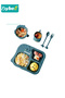 5 Pieces Baby Feeding Set, Baby Tableware, Infant Feeding Supplies, Led Weaning Set for Newborns, Baby Self Eating Utensils Set, Toddler Bowl with Suction, Silicone Plate, Drinking Training Cup, Spoon - 3