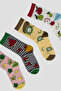 4 Pairs of Fruit Patterned Girls' Socks - 3