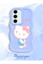 Samsung Galaxy S24 Fe Compatible Case Camera Protector Blue Silicone Couple Phone Case Kitty Pattern - 2