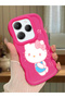 Infinix Hot 40 Compatible Case Camera Protector Red Silicone Couple Phone Case Kitty Pattern