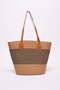 Women's Striped Straw Shoulder Bag - 4
