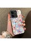 Redmi 15C 5g Compatible Silicone Edge Hard Back Case Couple Phone Case with Floral Pattern - 3