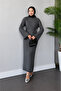 Belt Detailed Long Knitwear Dress 130 cm - 3