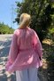 Front One Button Sleeve Tie-Up Blouse - 6