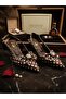 New Season Heel-Headed Shoes with Polka Dot Pattern, Bow and Buckle Details - 4