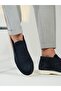 Angela Model Genuine Leather Handmade Navy Blue Suede Casual Shoes