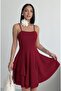 Princess Model Strappy Burgundy Dress - 2