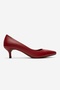 Jalen Red Skin Genuine Leather Women's Low Heel Shoes - 4