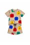 Boy's Apple Printed Shorts Set Summer Short Sleeve T-Shirt Elastic Waist Shorts 2-Piece Set