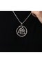 Norse Mythology Valknut Symbol Silver Color Viking Necklace – Rustic Round Medallion with Braided Chain, Odin's Knot Men & Women (Unisex) Talisman Necklace - 4