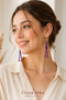 Purple String Earrings Handmade Bohemian Dangle Earrings for Women - 2