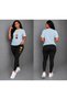 Women's Black Shiny Leggings High Waist Shaping Sports Pro Leggings (Two-Piece Combination)
