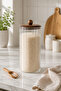 Akasya Lid Line Glass Jar 1550 ml Striped Glass Kitchen Storage Container - 7