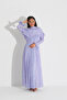 Chiffon Dress with Attached Overlay Cape Lila - 7