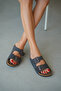 Noir Women's Slippers with Double Adjustable Buckle - Gray - 2