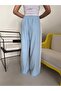 Blue and White Striped Elastic Waist Trousers - 3