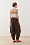 Striped Textured Barrel Trousers Brown - 6