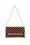 Brown Polka Dot Women's Chain Strap Polka Dot Clutch Bag – Stylish Evening Dress Shoulder and Hand Bag