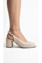 Yelena Women's Thick Heeled Shoes Laser Cut Perforated Pointed Toe Slingback Open Back Classic Summer Style - 5