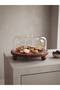 Large Pedestal Round Wooden Stand Cake Dome and Serving Natural Wood 31 cm - 3