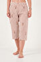 Patterned Cotton Crew Neck Capri Pajama Set Pajama Set 65790787 - 6