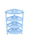 4 Tier Plastic Corner Storage Rack- Space Saving Multi-Purpose Organizer Shelf with Ventilated Shelves for Bathroom, Kitchen, Bedroom & Living Room – Easy Tool-Free Assembly